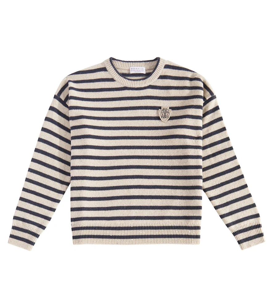 Striped cashmere and wool sweater