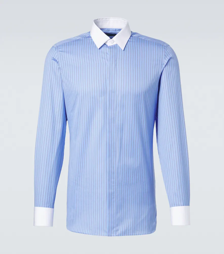 Striped cotton satin shirt