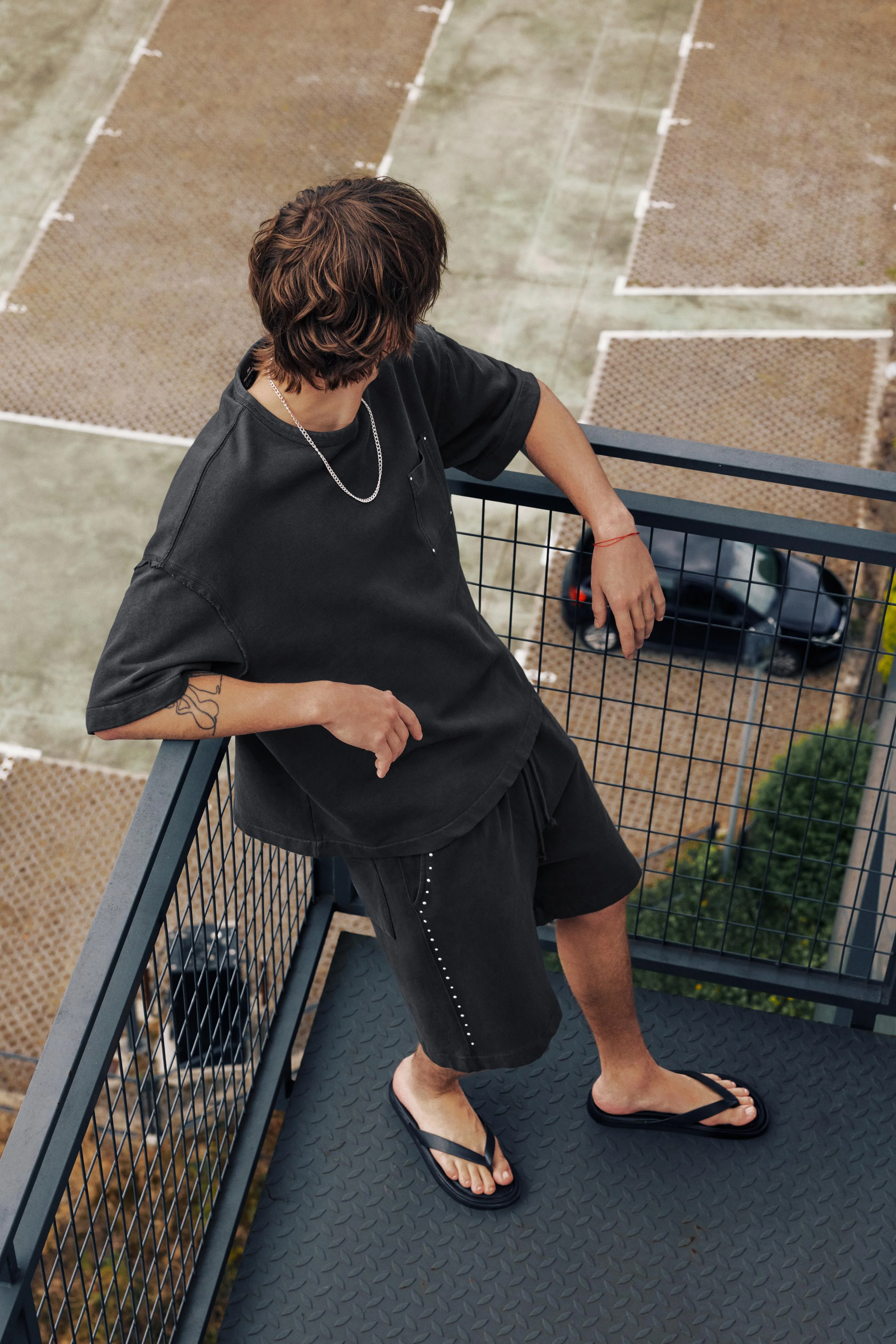 Studded Bermuda Sweat Shorts