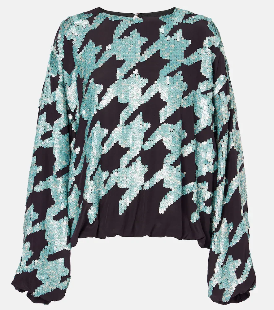 Sudadera de seda con pata de gallo