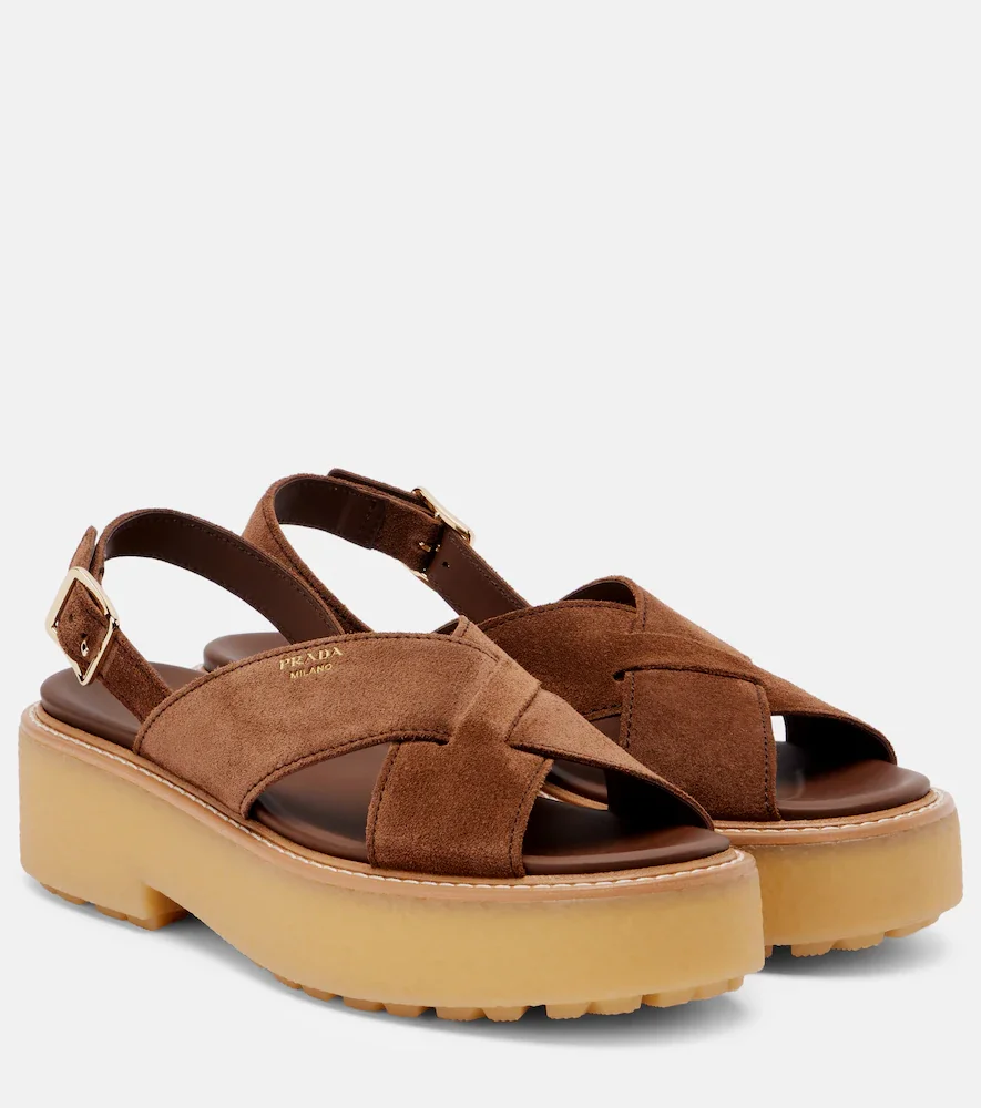 Suede platform sandals