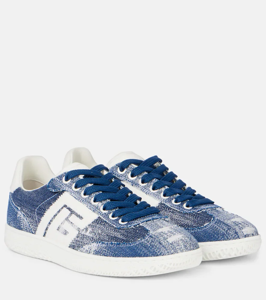 Swan denim sneakers