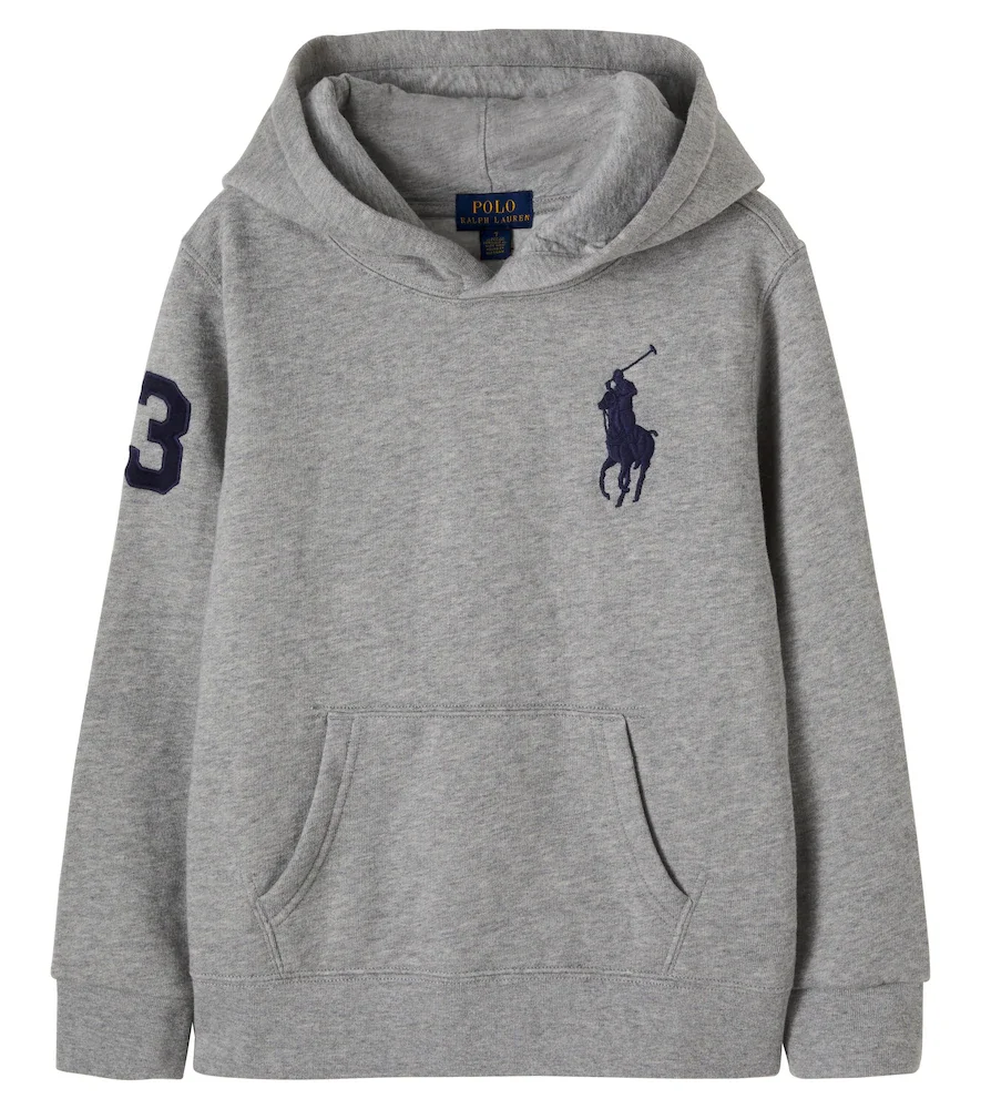 Sweat-shirt à capuche en coton mélangé à broderies