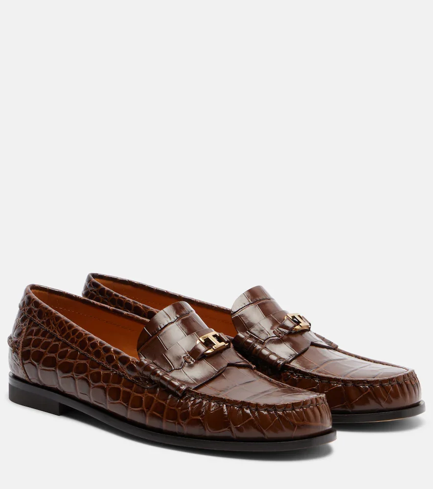 T Timeless croc-effect leather loafers