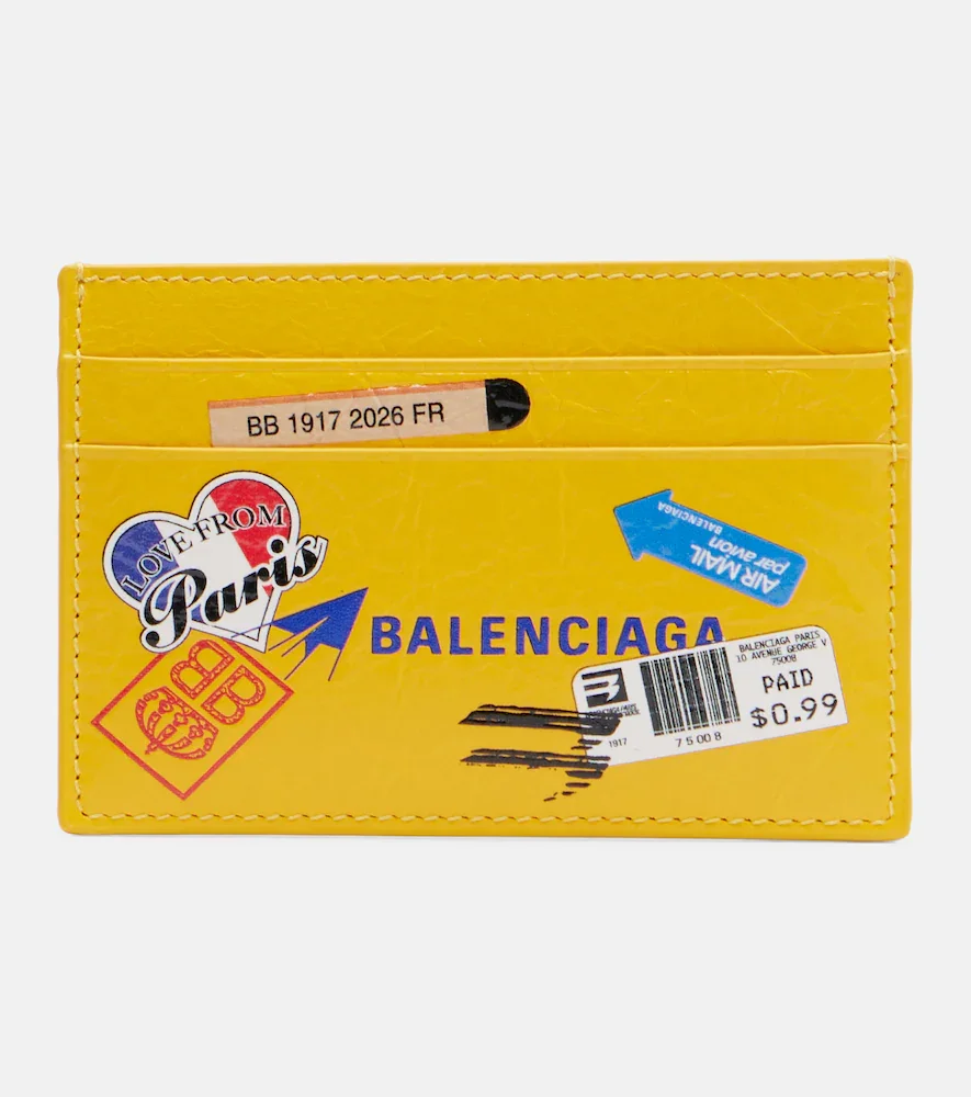 Tarjetero de piel estampado con logo