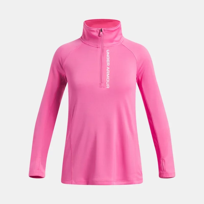 Tech Branded Girls' ½ Zip Pink Frenzy White YMD (54 - 59 in)
