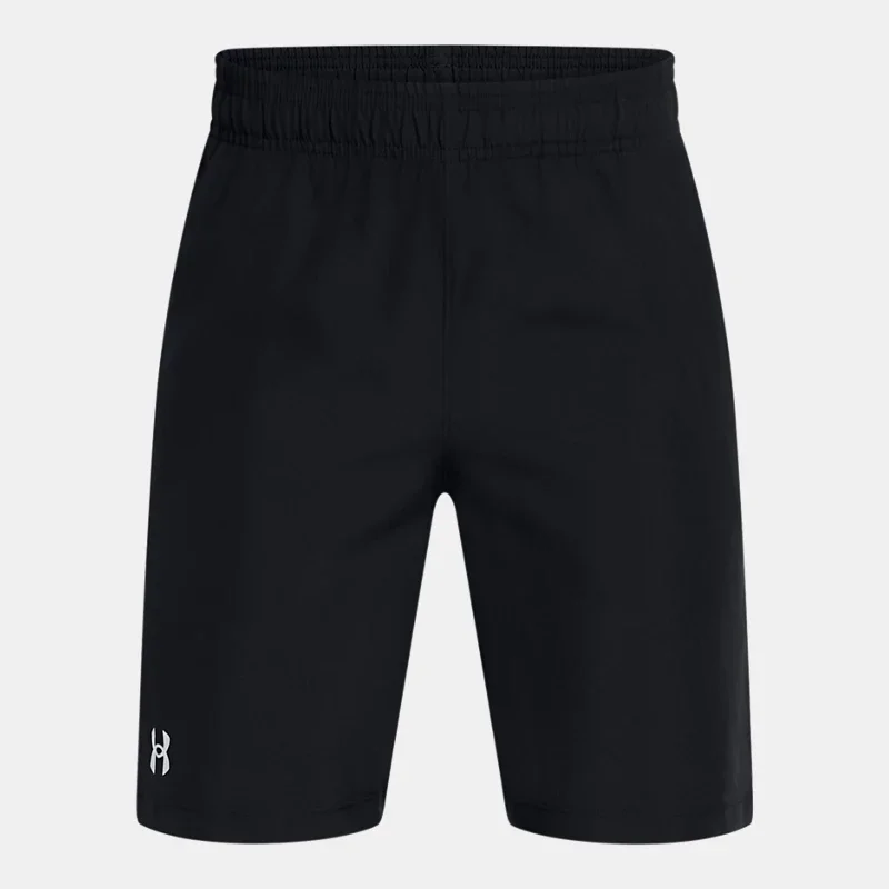 Tech Woven Boys' Shorts Black White YLG (59 - 63 in)