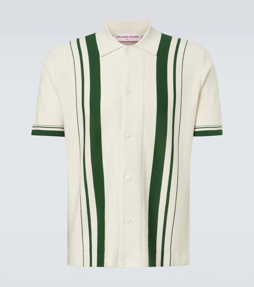 Tiernan striped cotton bowling shirt