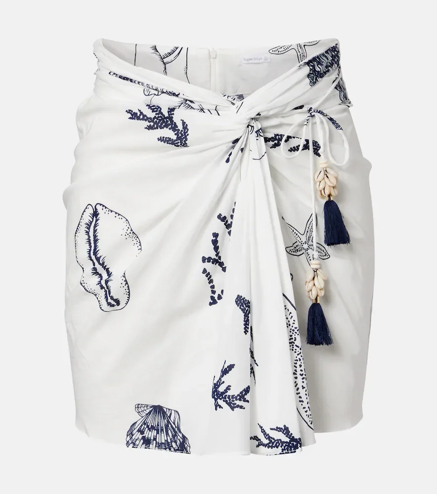 Tilda printed cotton wrap skirt