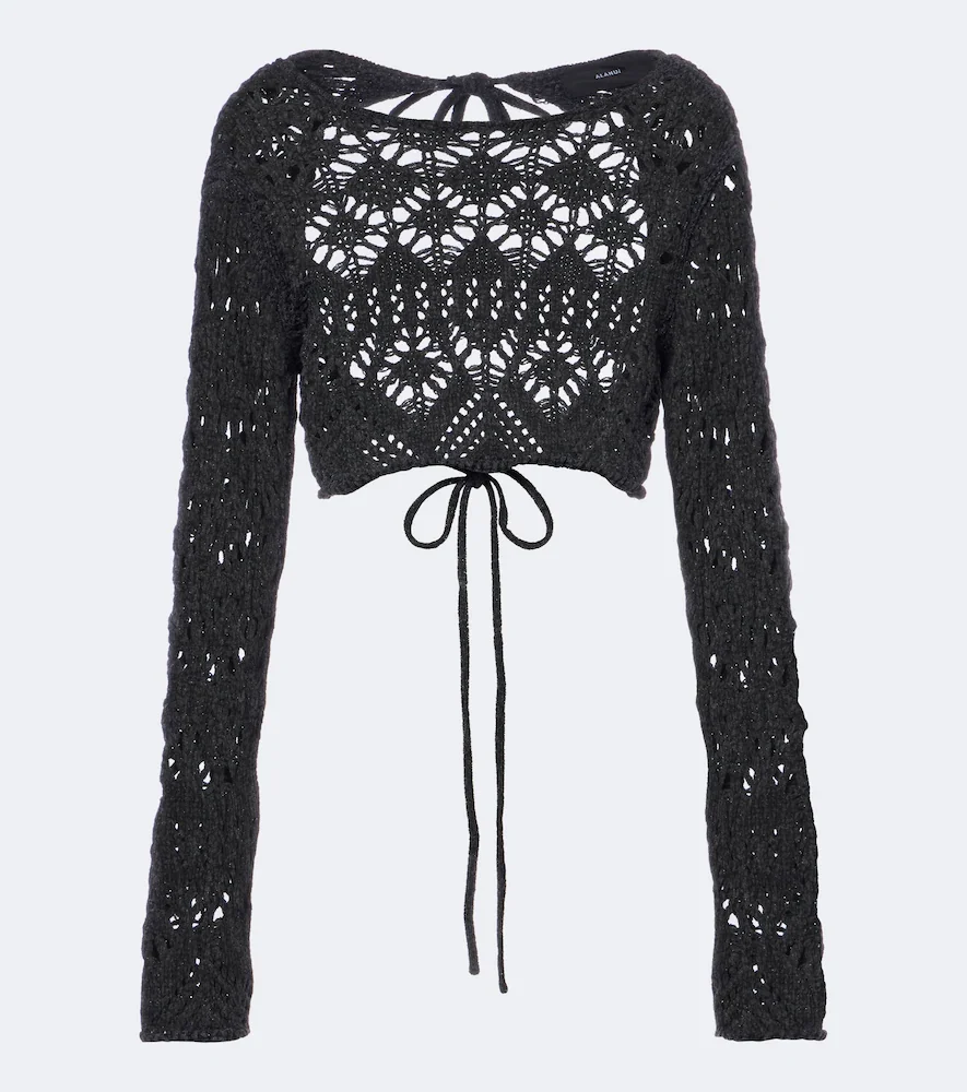 Time To Shine crochet open-back top