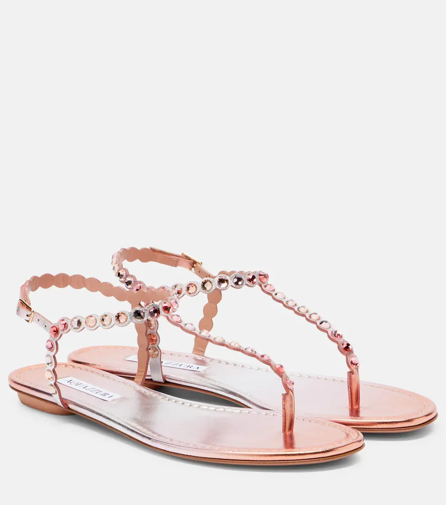 Tongs Tequila en cuir à ornements