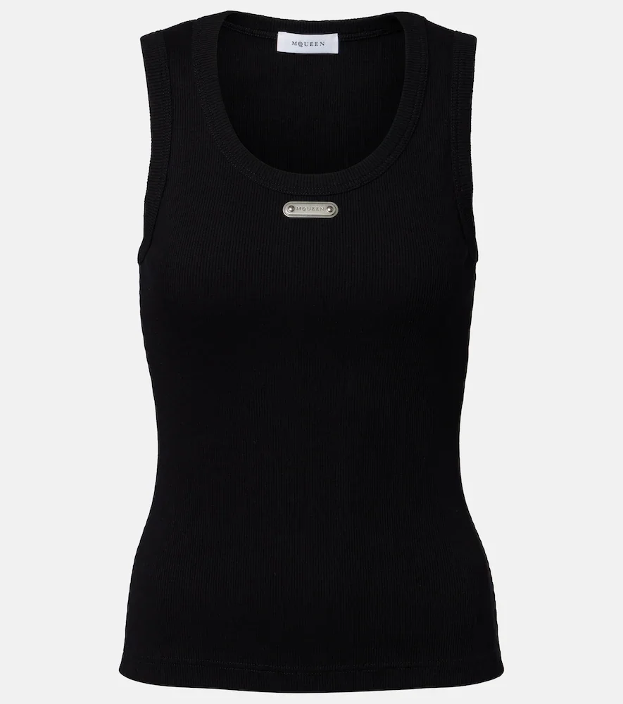 Top à logo en coton