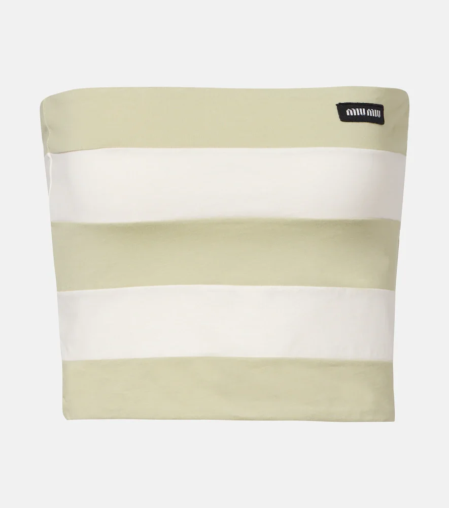 Top bandeau de jersey de algodón a rayas
