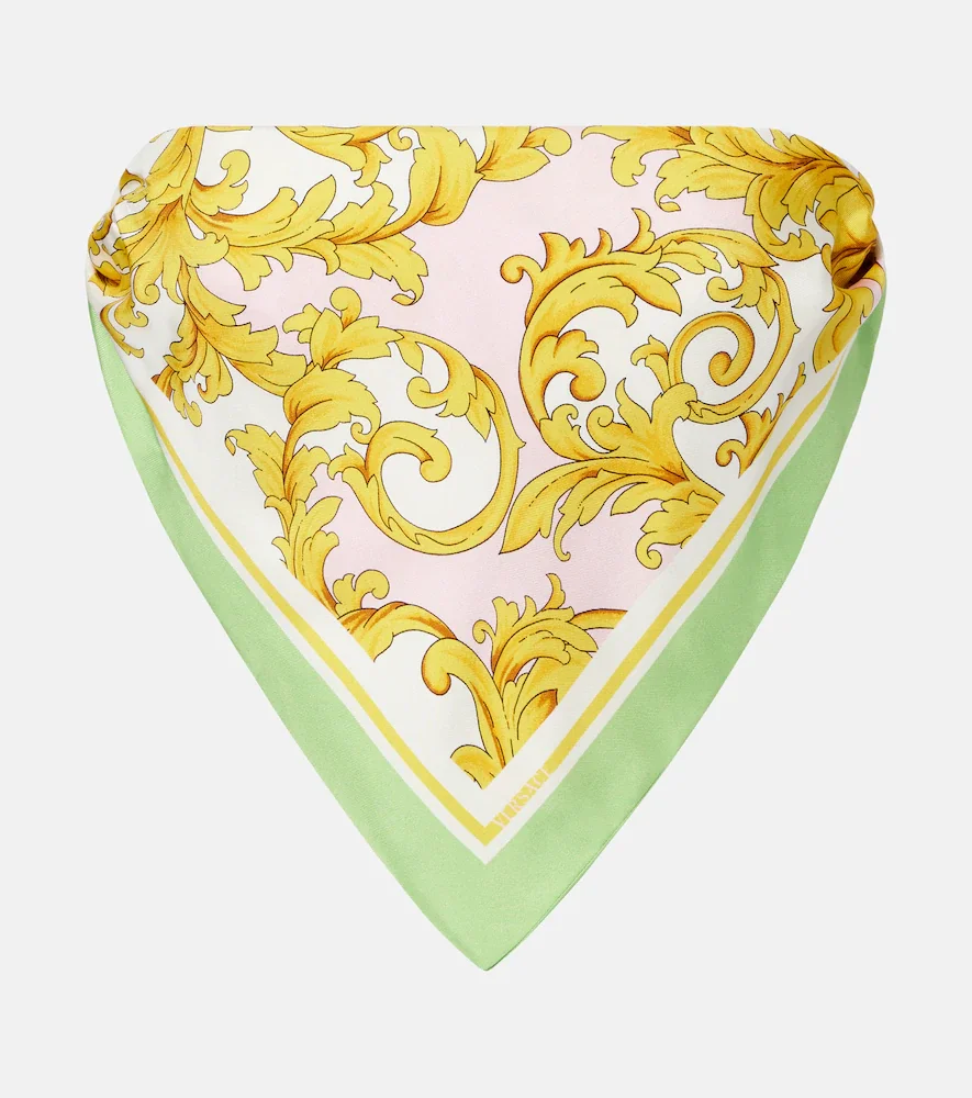 Top bandeau de sarga de seda estampado