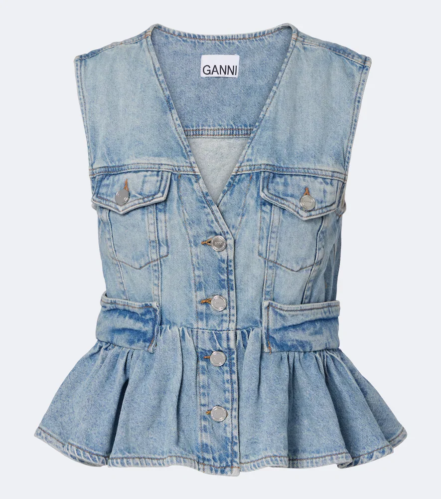 Top de denim con peplum