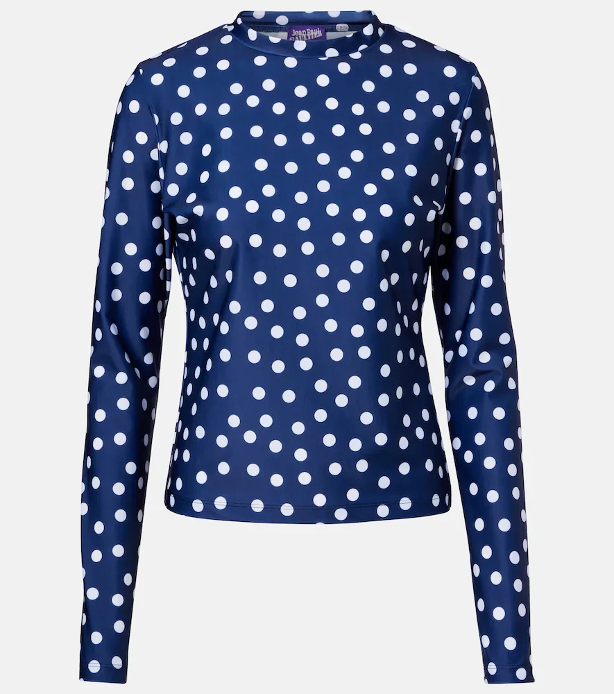 Top de jersey con lunares