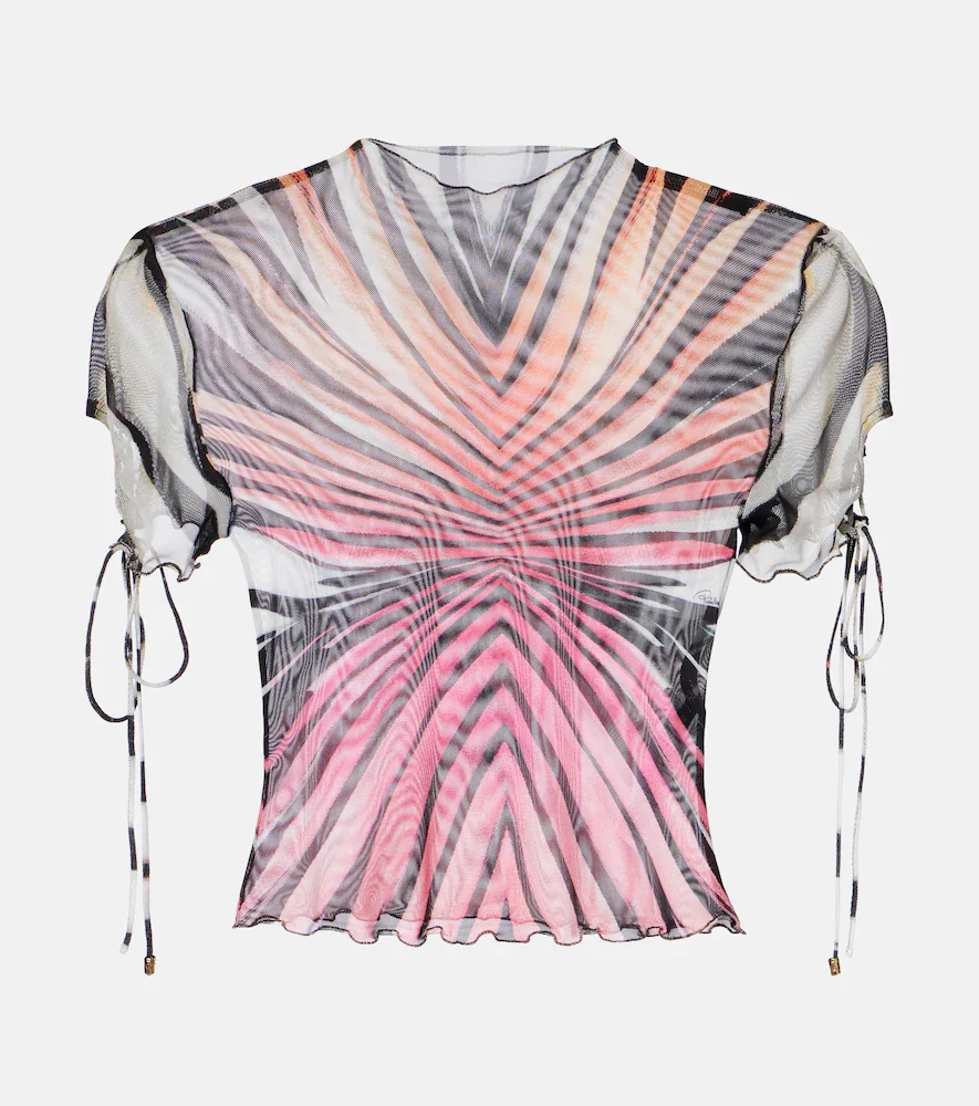 Top de malla estampado