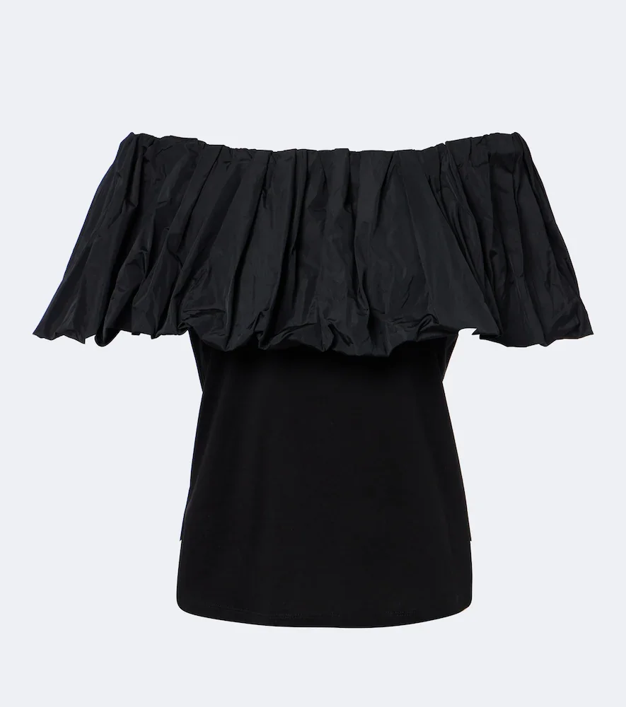 Top en coton à encolure bardot