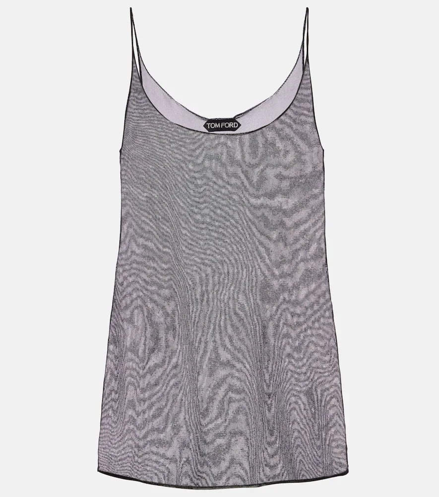 Top lencero de punto semitransparente