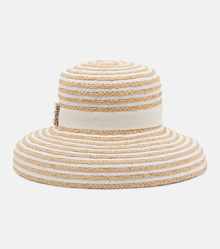 TrÃs Vivier striped raffia sun hat