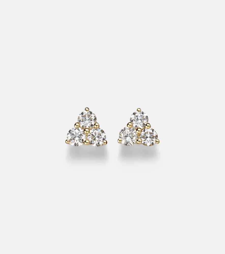 Trillion Medium 18kt gold earrings with diamonds