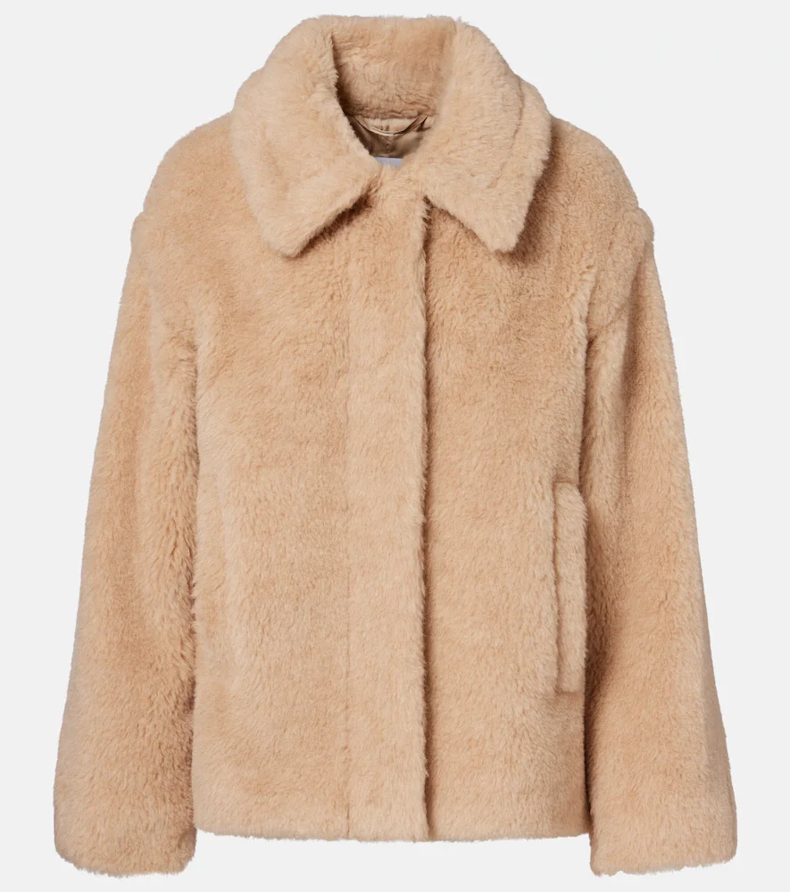 Tritone cropped teddy jacket