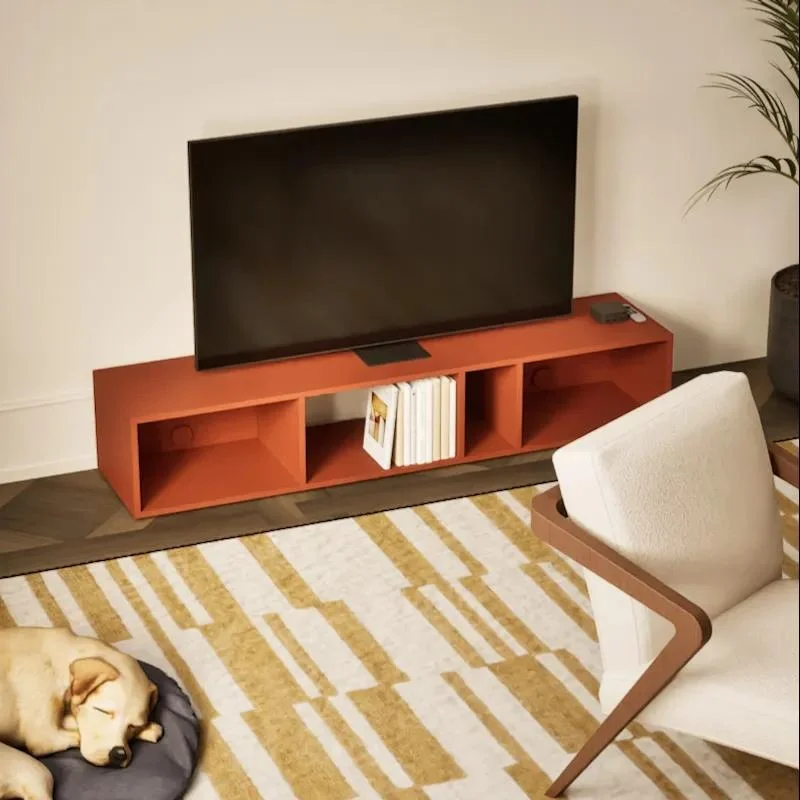 Tv Stand in Terracota with Cable Management