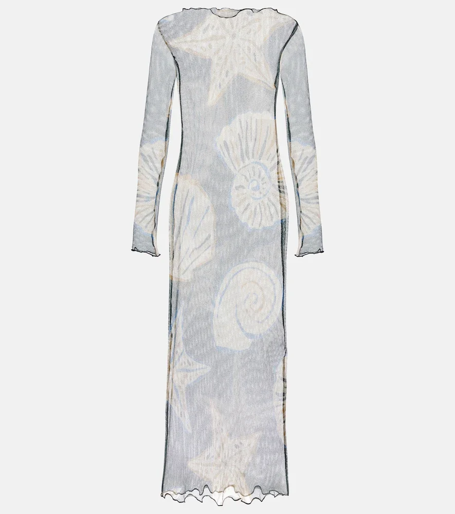 Ursa printed sheer beach dress