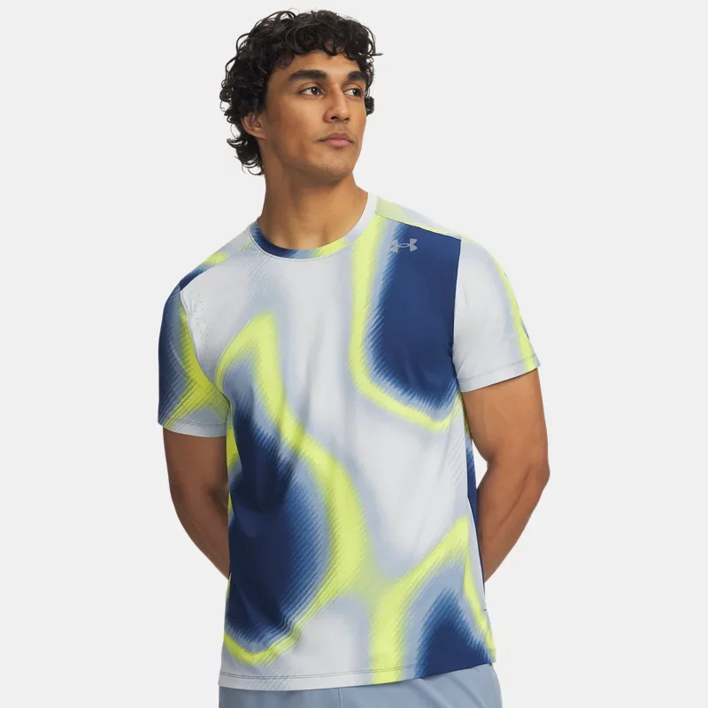 Velociti Pro Printed Men's Short Sleeve Blackout Navy Silver Reflective S