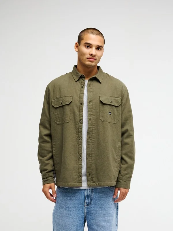 Venture Solid - Men Green Long Sleeve Overshirt