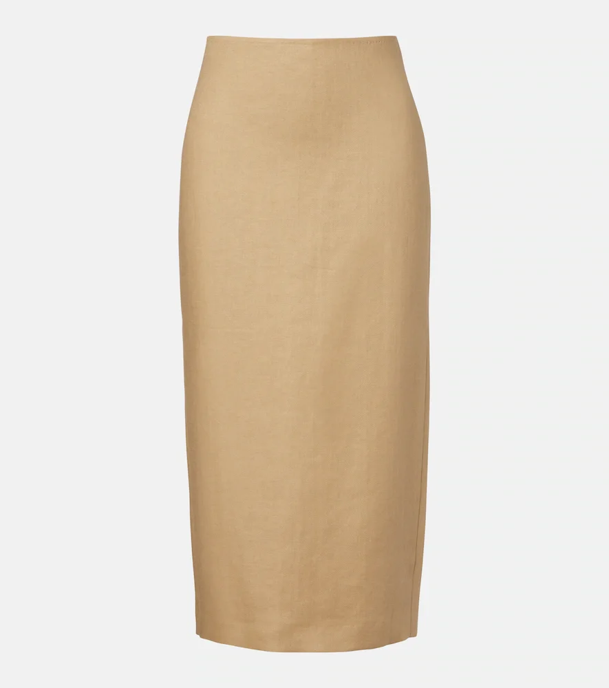 Veranda linen pencil skirt