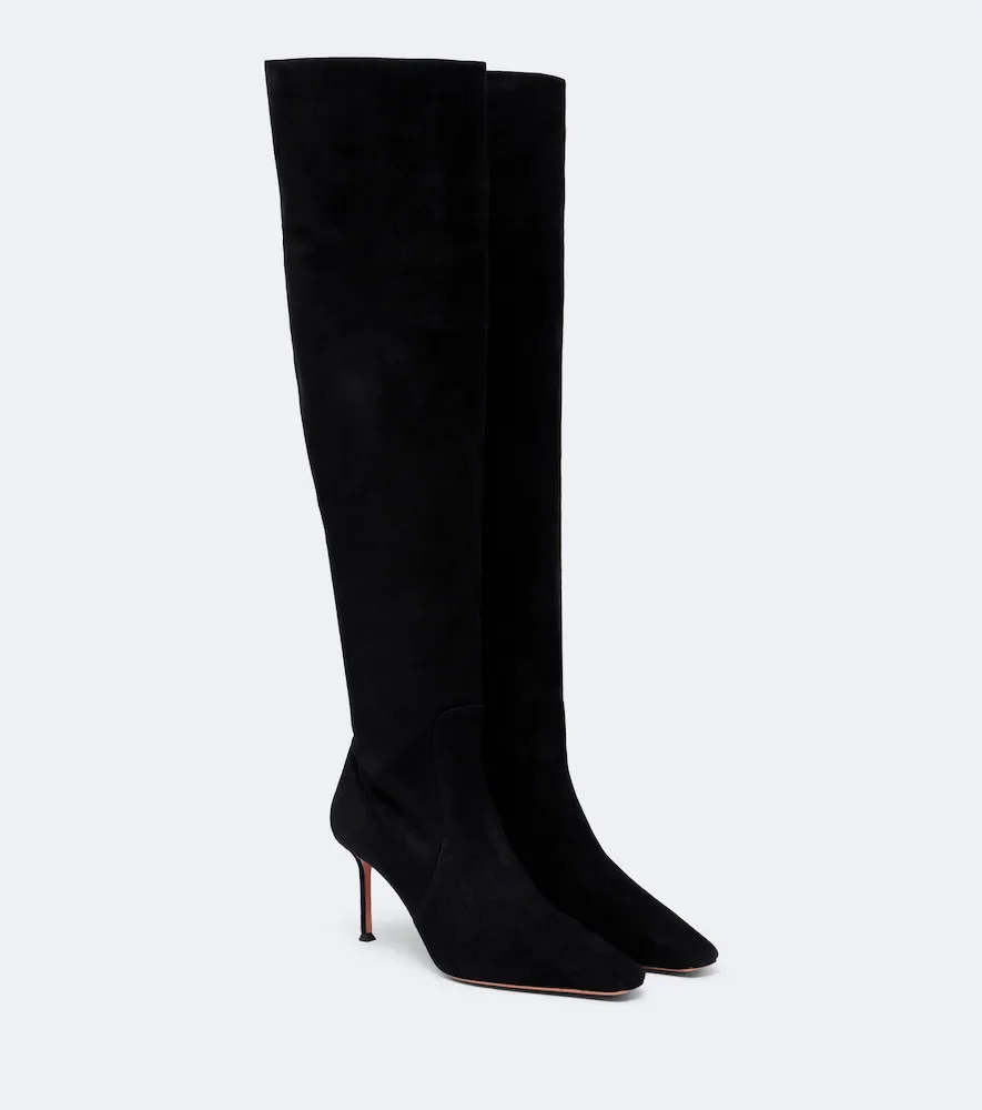 Vespera suede over-the-knee boots