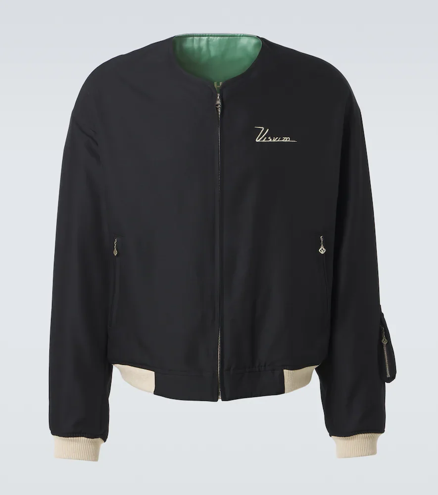 Veste bomber Souvenir réversible en laine et soie