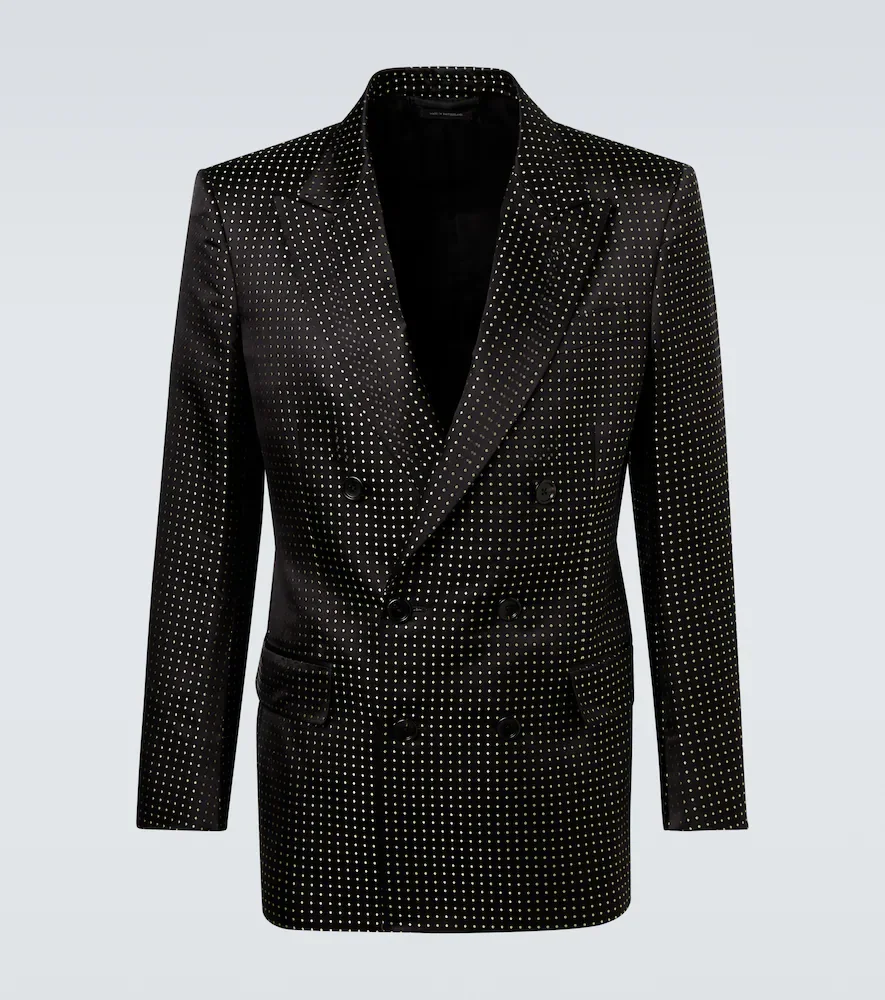 Veste de costume en soie à pois