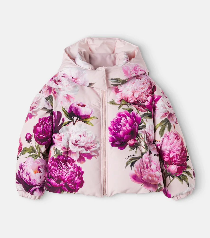 Veste doudoune à fleurs