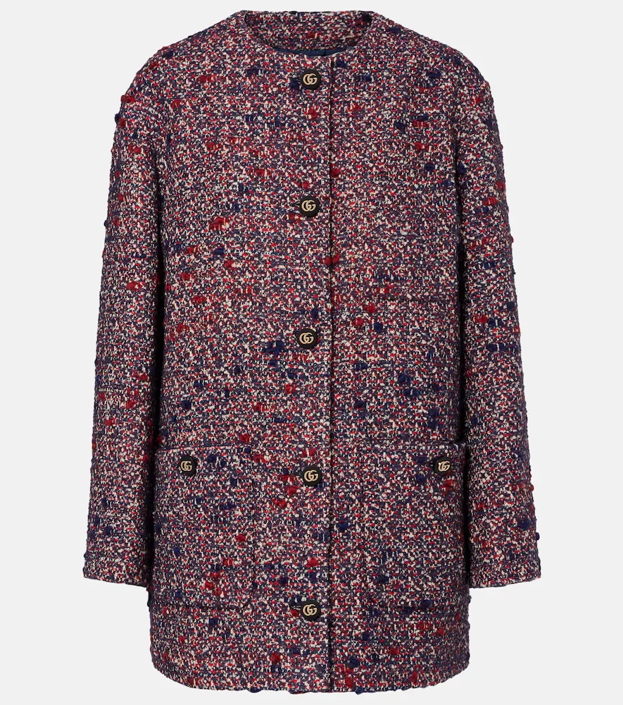 Veste en tweed de laine mélangée