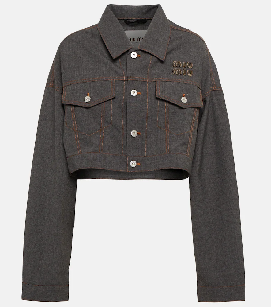 Veste raccourcie en laine vierge