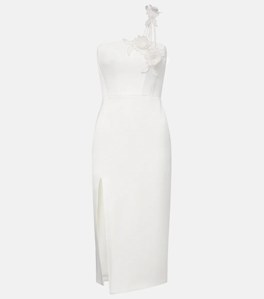 Vestido bustier con aplique floral