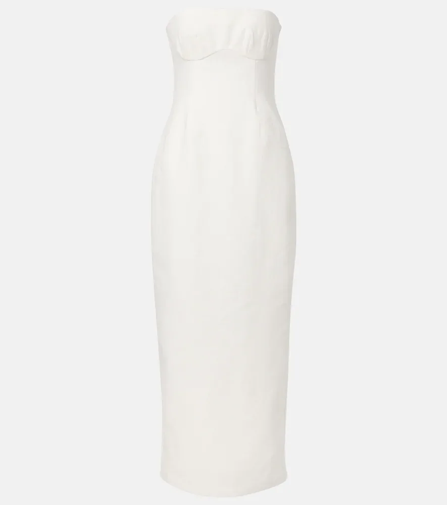 Vestido bustier largo Evalita de lino