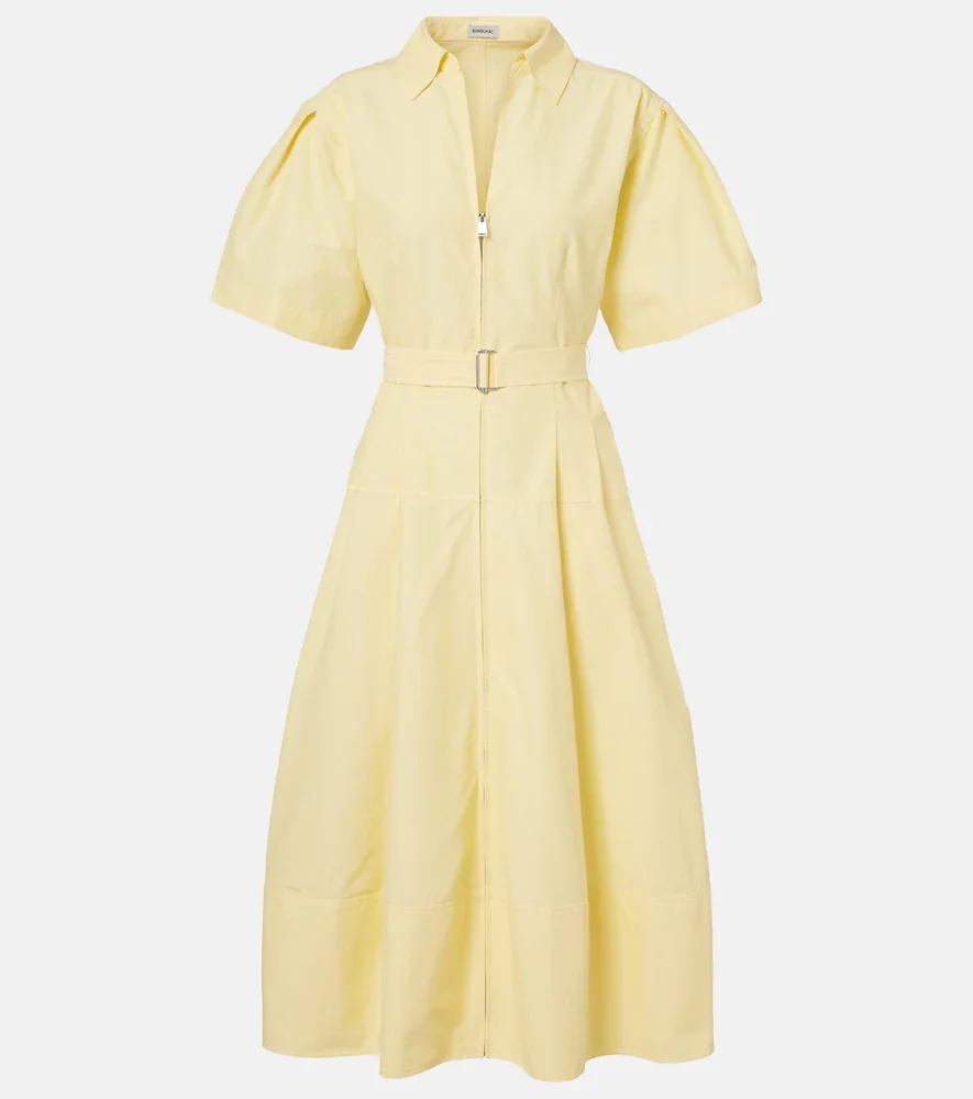 Vestido camisero en mezcla de algodón