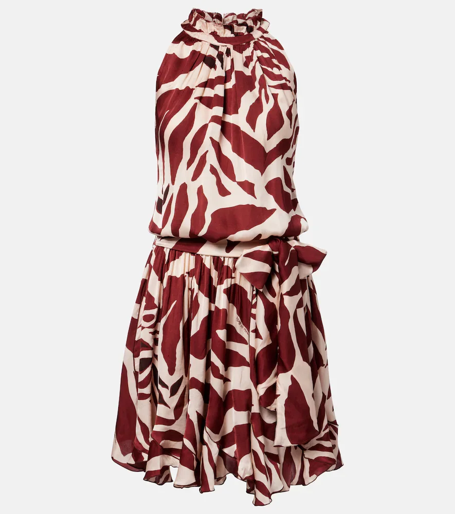 Vestido corto Bianca de satén estampado