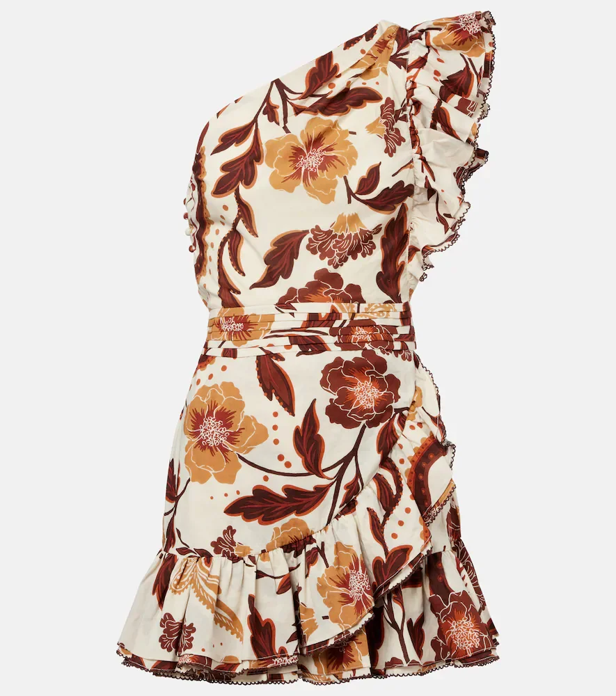 Vestido corto Corinne de algodón floral