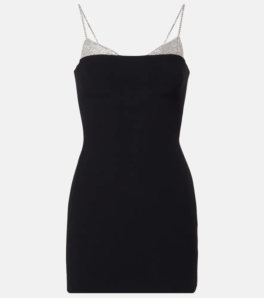 Vestido corto de cady adornado