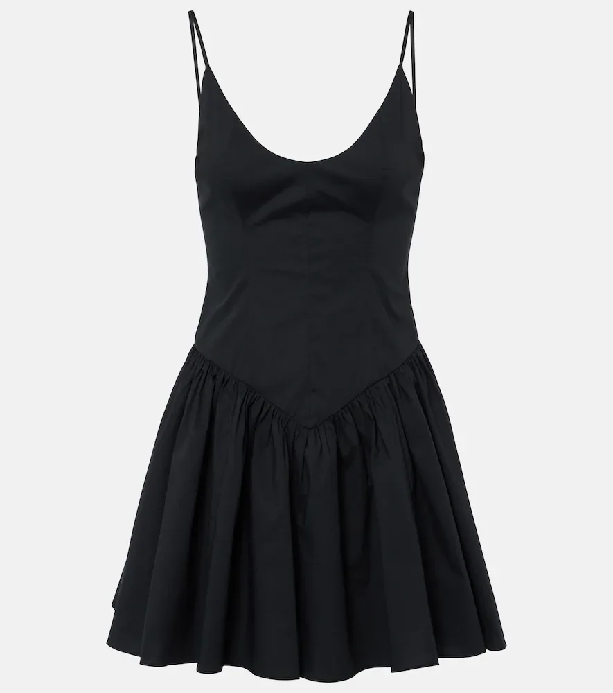 Vestido corto Dena en popelín de algodón