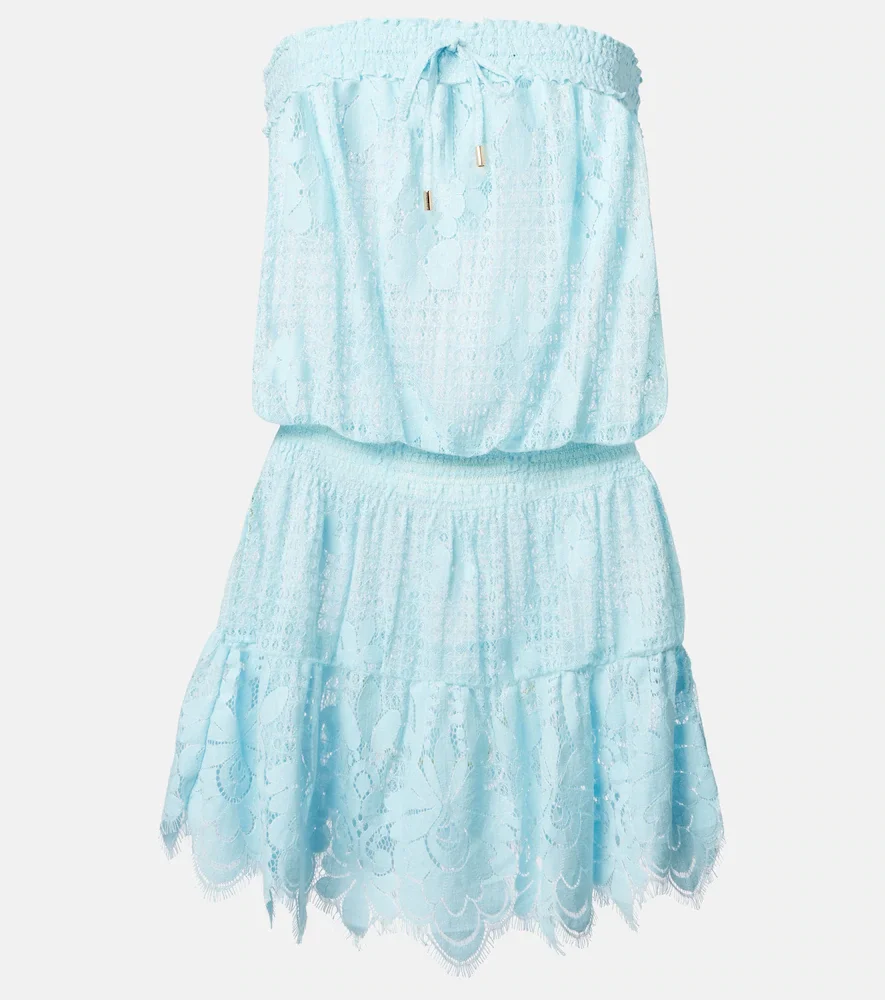 Vestido corto Isla en mezcla de algodón