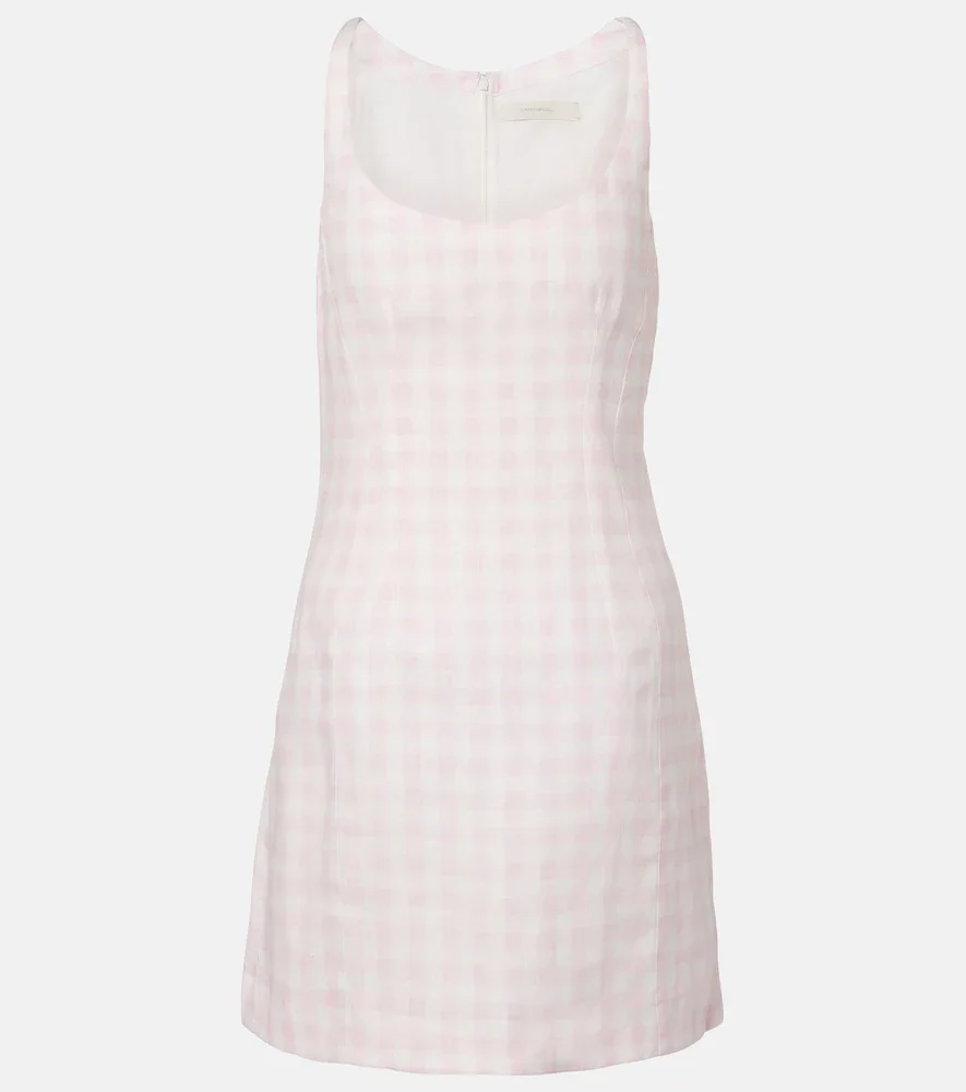 Vestido corto Sanne de lino a cuadros