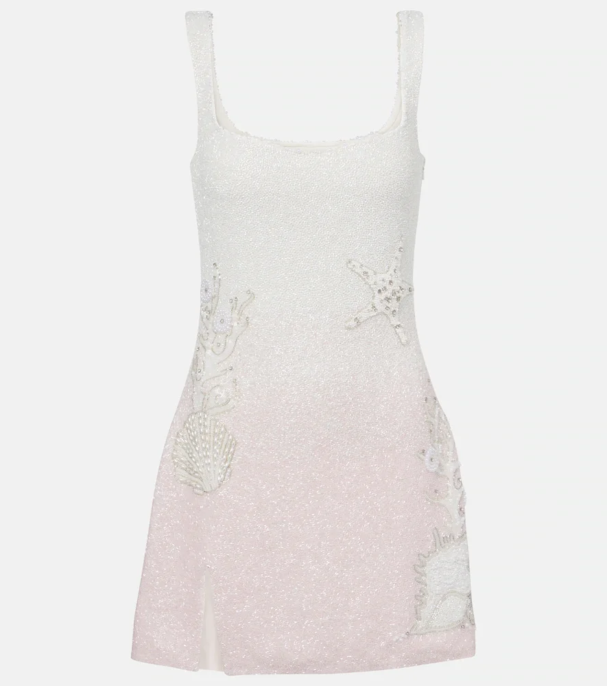 Vestido corto Seashell adornado