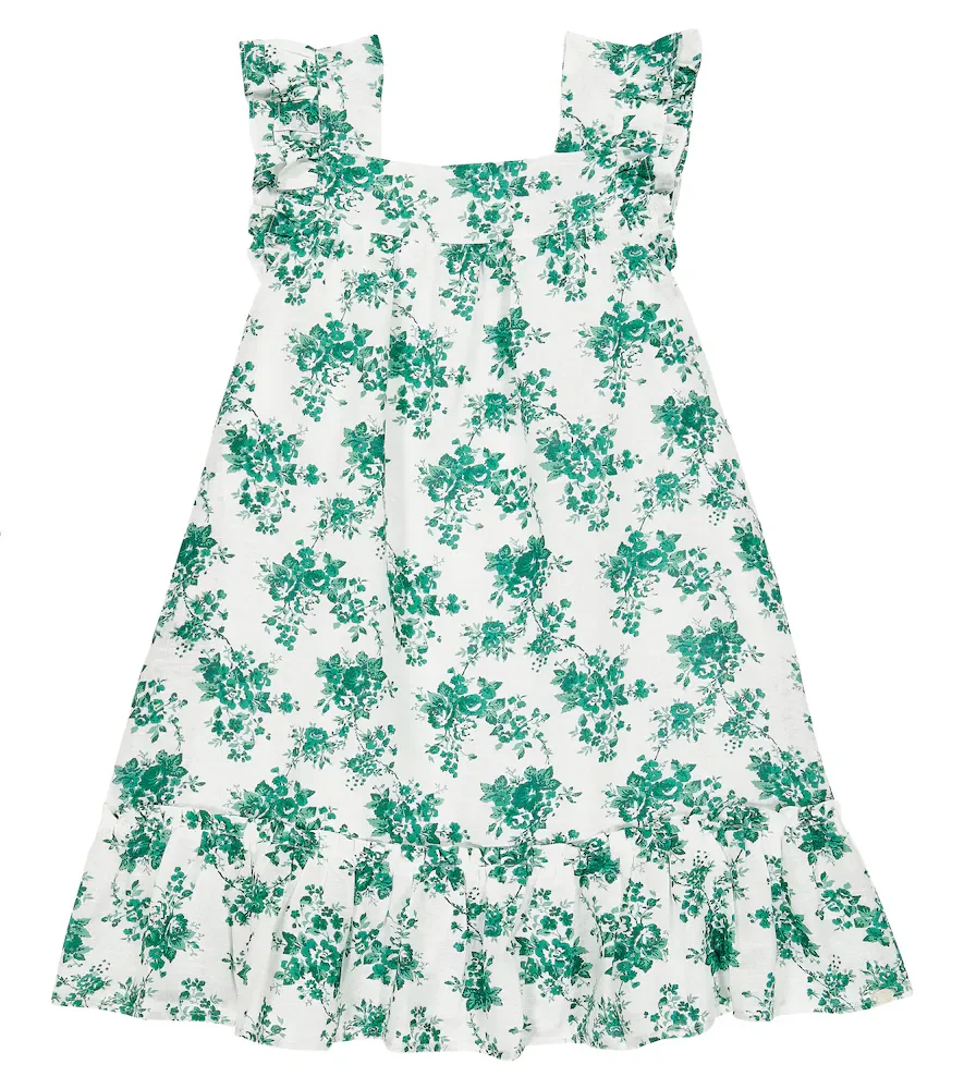 Vestido de algodón estampado con volante