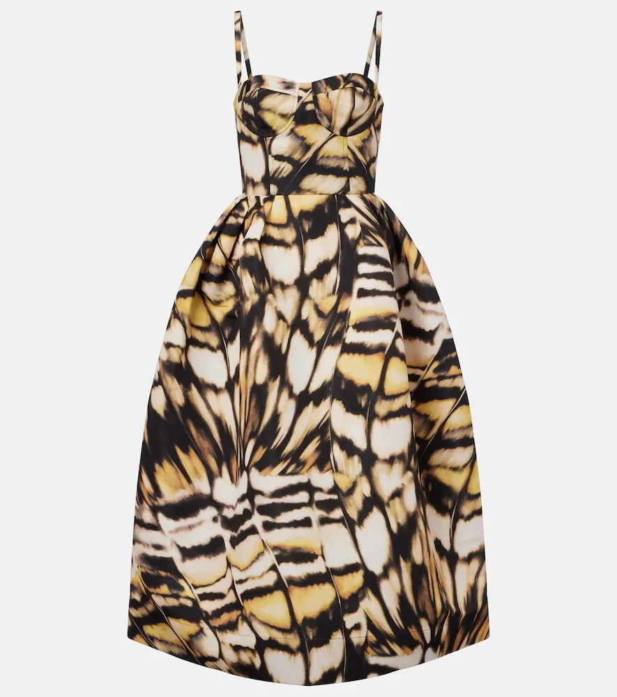Vestido de cóctel de faya estampado