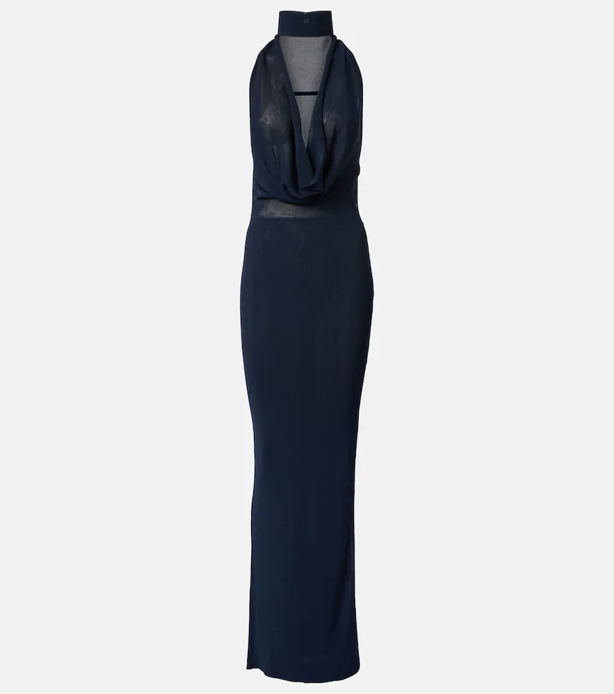 Vestido de fiesta con cuello halter